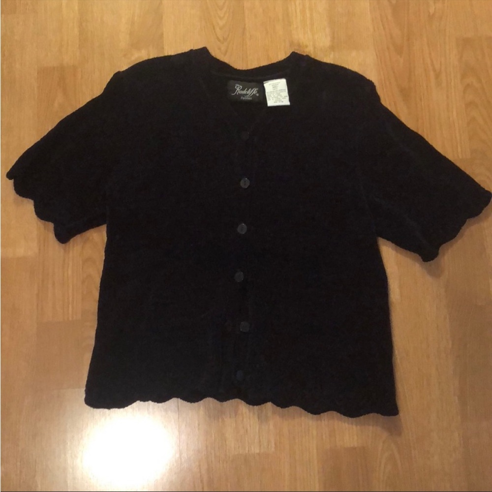 Dark Blue Short Sleeved Cardigan